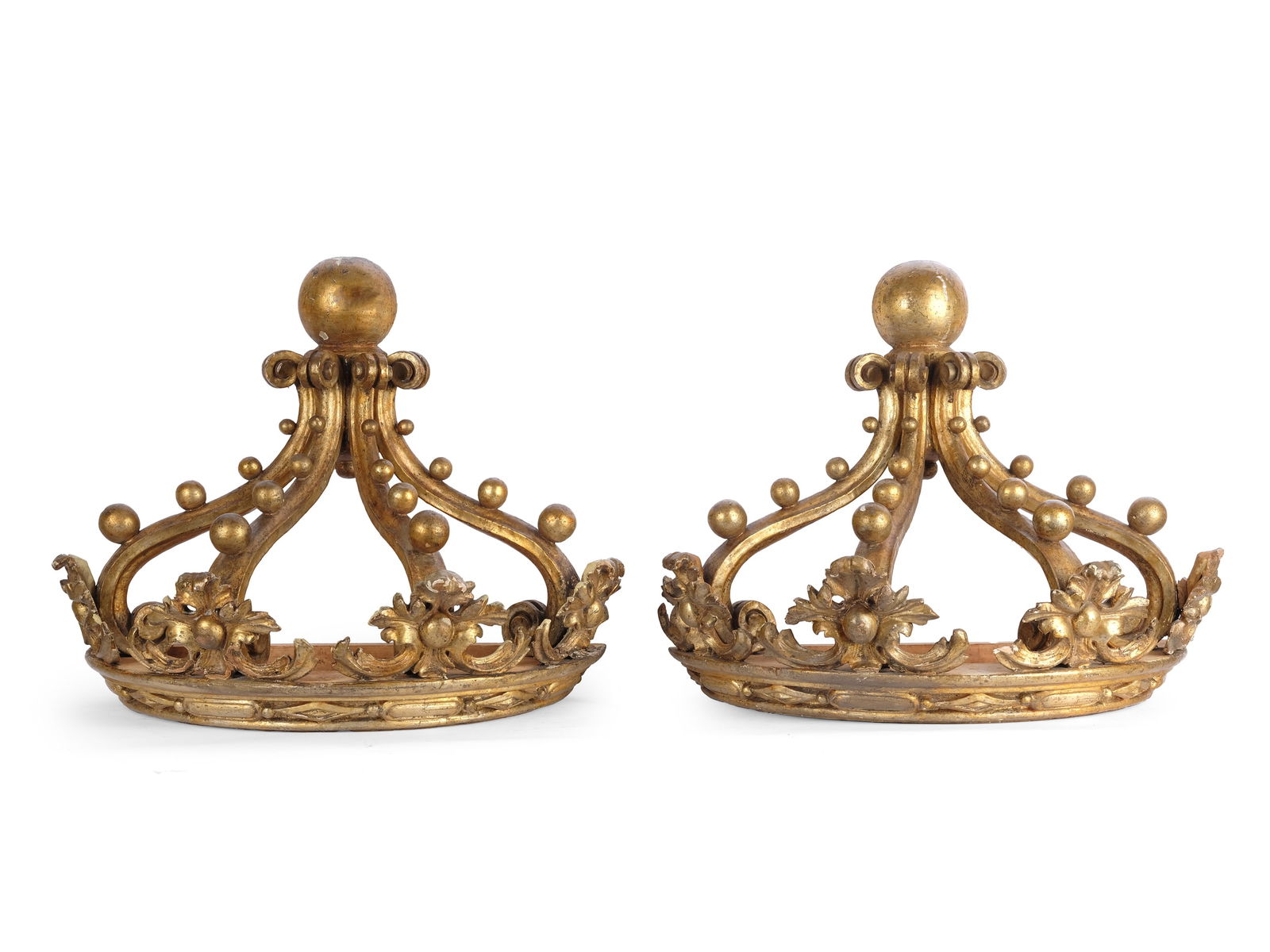 PAIR OF WALL BRACKETS, CARVED AND GILT WOOD (1 of 2)