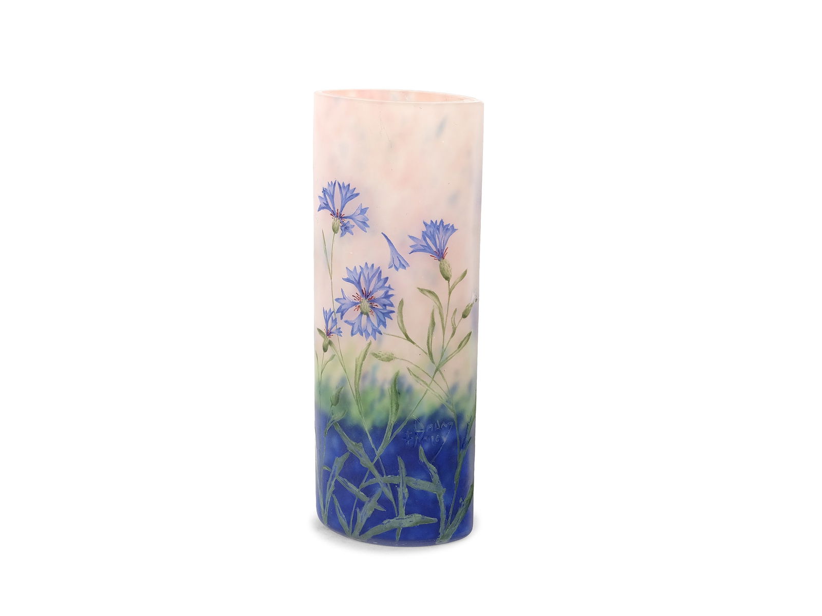 DAUM VASE, CORNFLOWERS (1 of 4)