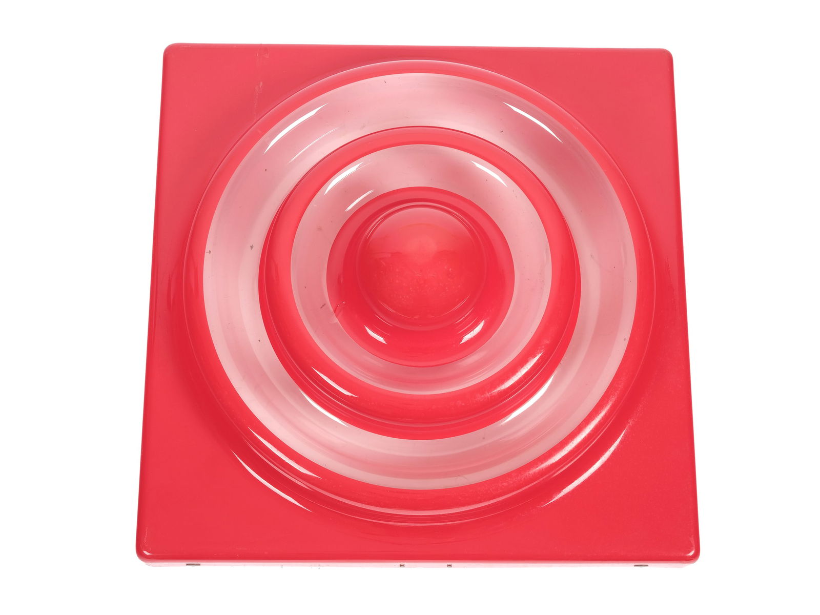 VERNER PANTON, GAMTOFTE PARISH 1926 - 1998 COPENHAGEN: Verner PantonGamtofte Parish 1926 - 1998 CopenhagenRing lamp (cover)Vernis RougeAround 1970/71Vitra EditionAcrylic62 x 62 x 20 cmScratched due to age, without electrical componentsProvenance: Private