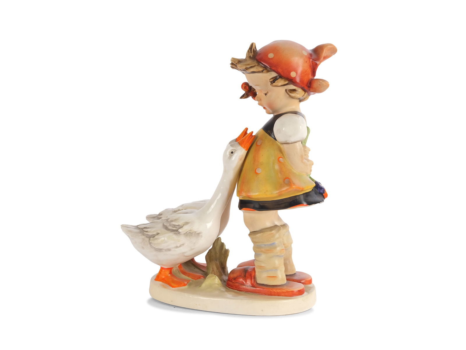 MADE BY GOEBEL, GAENSELIESL: Made by GoebelGaenselieslCeramic, colorfully paintedHeight 18 cmMarked on the bottom