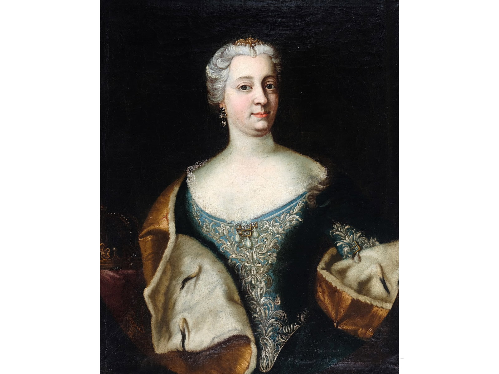 PORTRAIT OF MARIA THERESA, OIL ON CANVAS, RELINED (1 of 6)