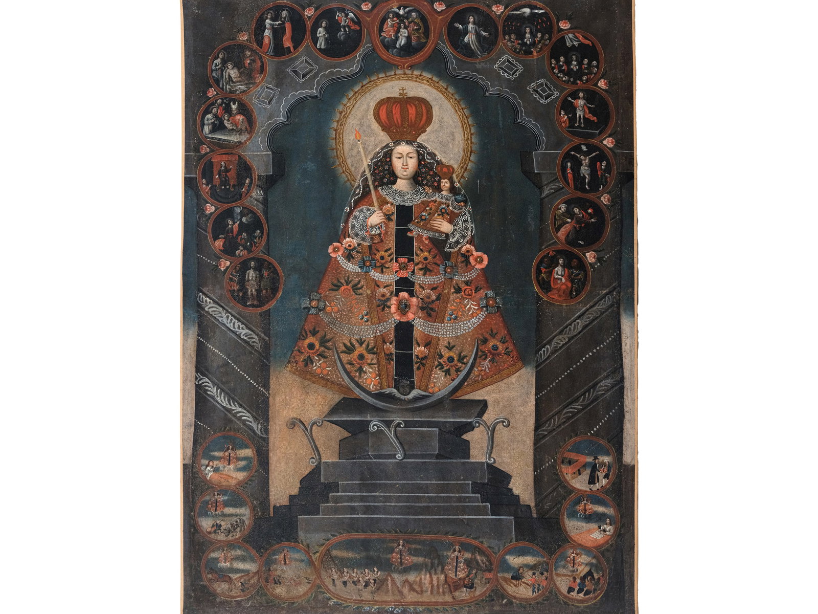 CUSCO SCHOOL, 18TH/19TH CENTURY: Cusco School18th/19th centuryOil on canvas119.5 x 86.5 cm