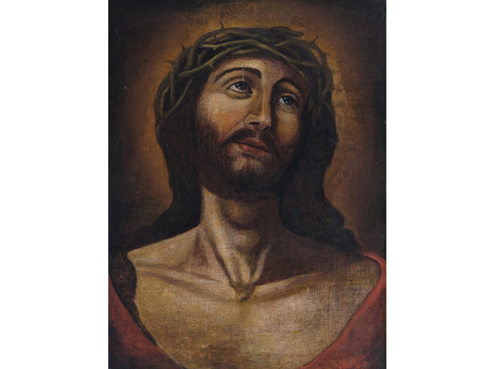 CHRIST, 18TH CENTURY: Christ18th centuryOil on canvas, relined55.5 x 42 cm, with frame 70.5 x 56 cm