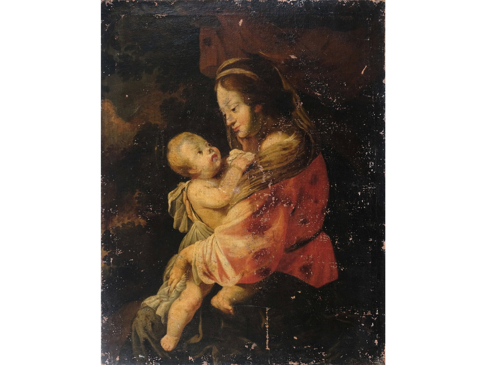 MADONNA, 18TH CENTURY: Madonna18th centuryOil on canvas, relined105 x 81.5 cmSurface damaged