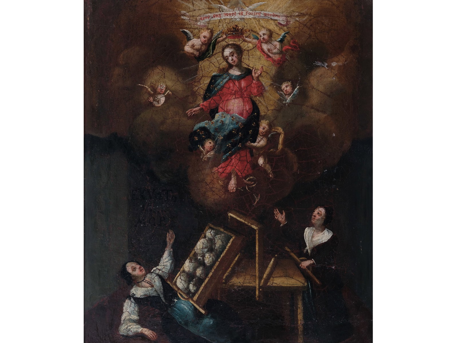 CORONATION OF THE VIRGIN, 18TH/19TH CENTURY: Coronation of the Virgin18th/19th centuryOil on canvas, relined33.5 x 27.5 cm