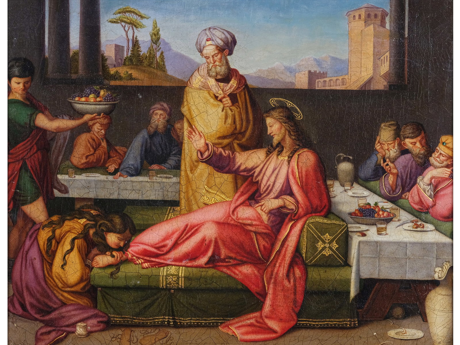 MARY MAGDALENE WASHING JESUS’ FEET, NAZARENE, 19TH CENTURY (1 of 7)