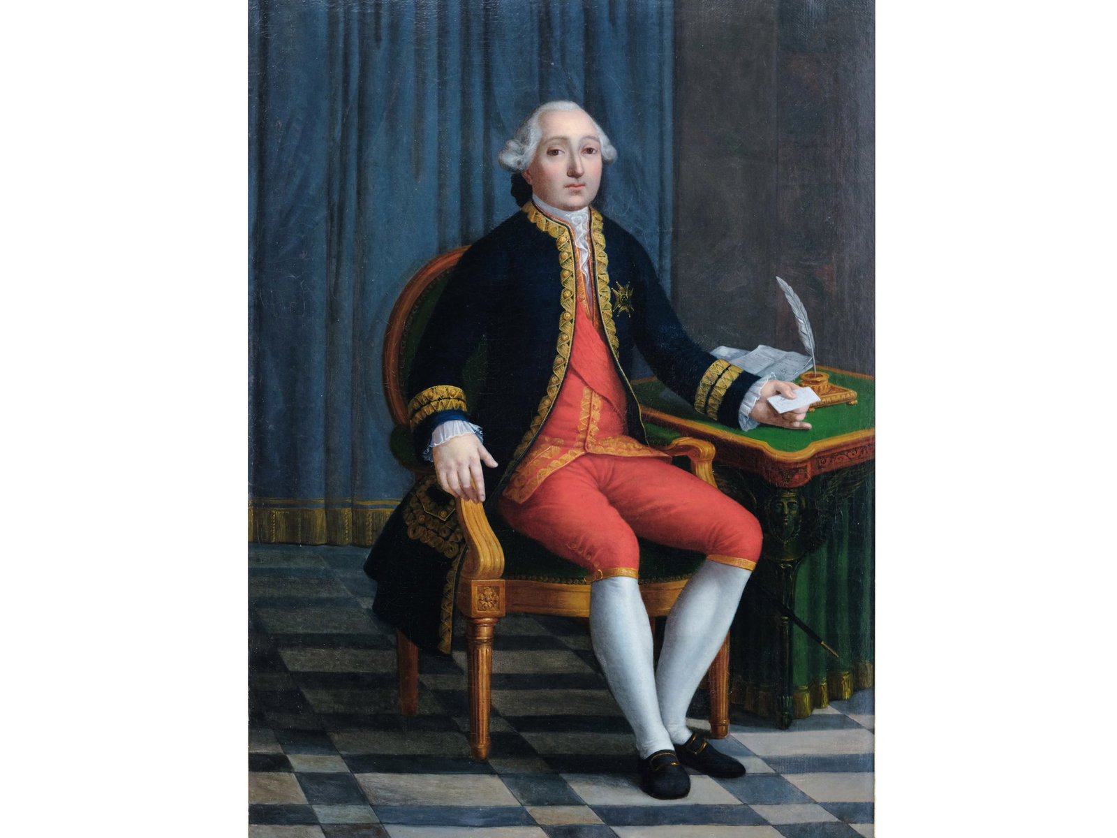 PORTRAIT OF A NOBLEMAN, CIRCA 1820: Portrait of a Nobleman Circa 1820 Oil on canvas, relined 60.5 x 45 cm, with frame 73 x 57 cm