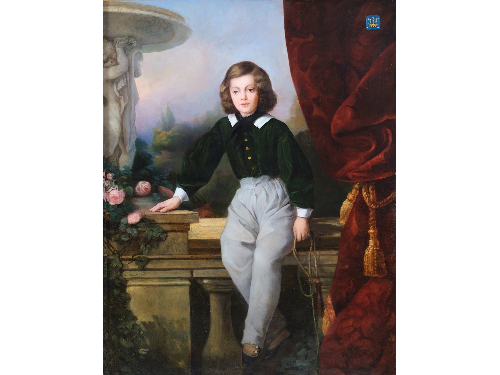 PORTRAIT OF THE PRINCE OF WALES AS A BOY, UNKNOWN MASTER: Portrait of the Prince of Wales as a Boy Unknown Master 19th century Oil on canvas, relined 142 x 111.5 cm, with frame 182 x 149 cm