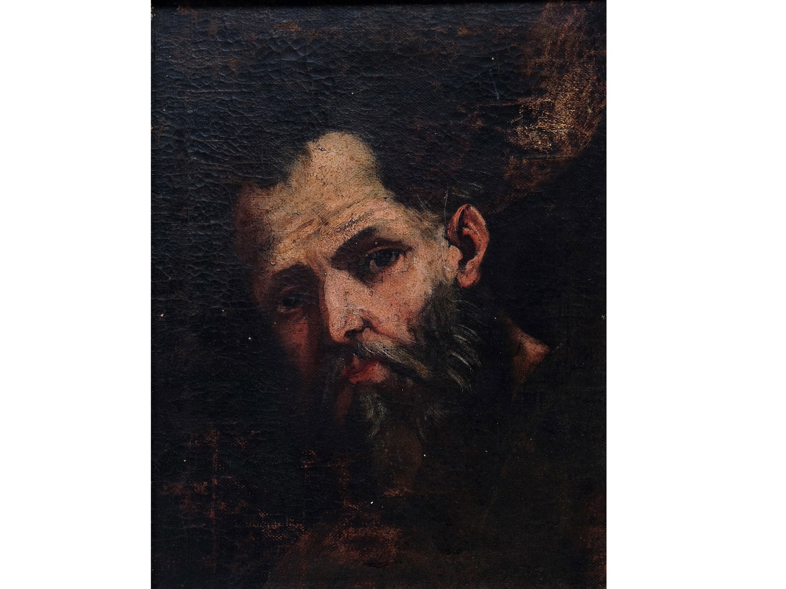 BEARDED MAN, OIL ON CANVAS, RELINED: Bearded ManOil on canvas, relined33 x 26 cm, with frame 46 x 38.5 cm