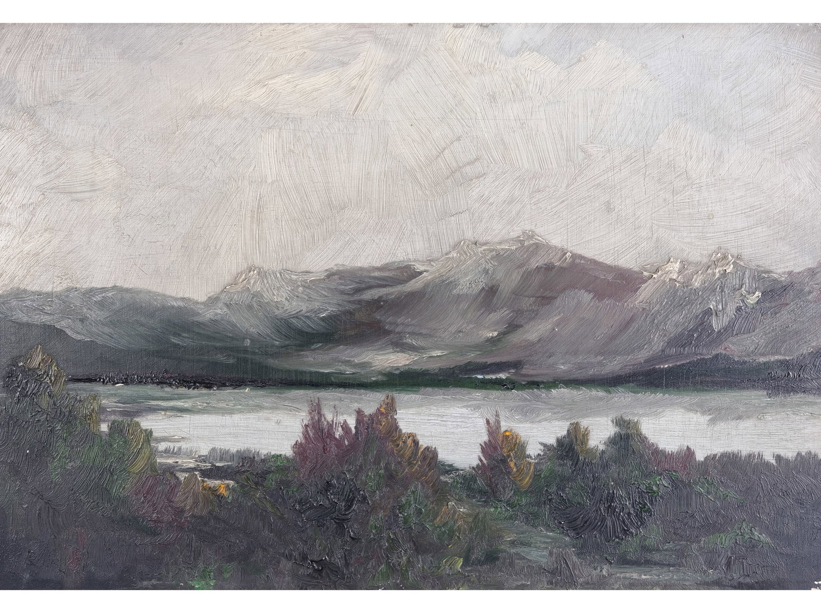 PAINTER, CIRCA 1900, MOUNTAIN LAKE (1 of 4)