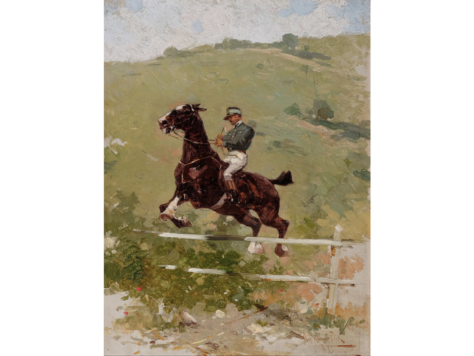 ALFRED TOMINZ, 1854 - 1936: Alfred Tominz1854 - 1936Show JumperOil on canvas63.5 x 48 cm, with frame 84 x 67.5 cmSigned lower right