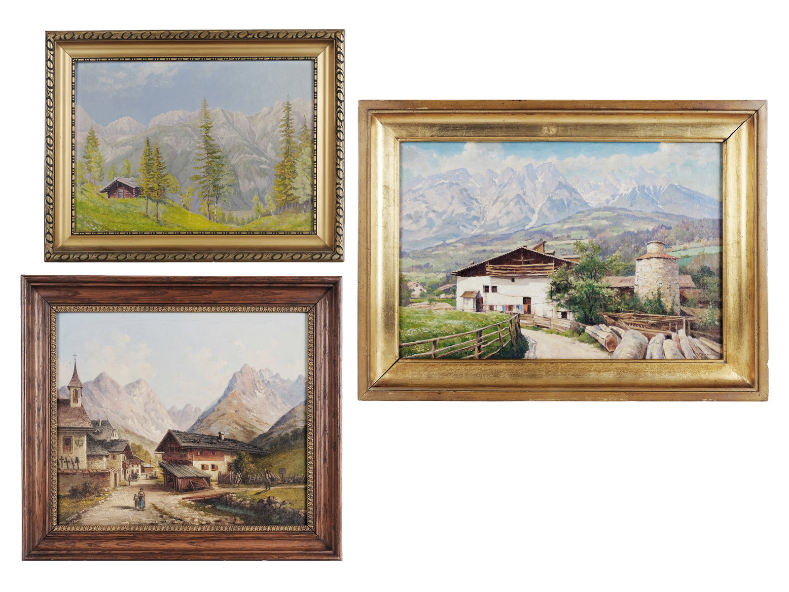 BUNDLE: 3 PAINTINGS, ONE BY FRANZ RUDOLF ULLMANN: Bundle: 3 paintingsOne by Franz Rudolf Ullmann1889 - 1973Oil on canvasDimensions ranging from 25.2 x 35 cm to 35 x 51.5 cm (without frame)