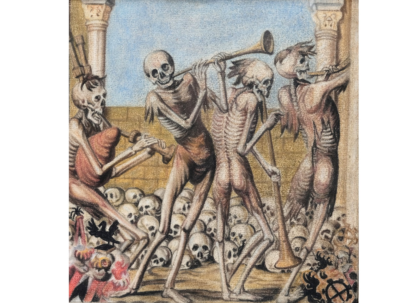 DANCE OF DEATH - SKELETONS PLAYING MUSIC, 18TH CENTURY (1 of 5)