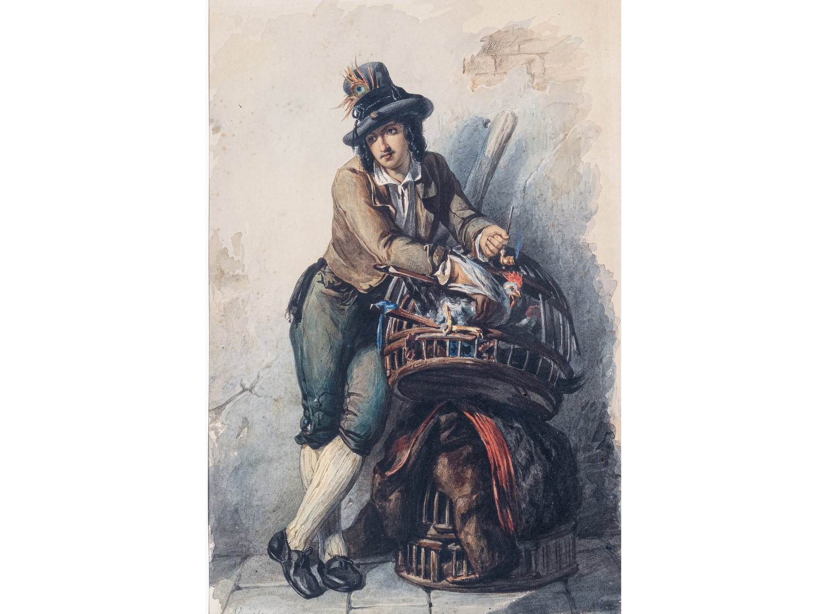 THE MARKET VENDOR IN VENICE, WATERCOLOR ON PAPER (1 of 5)