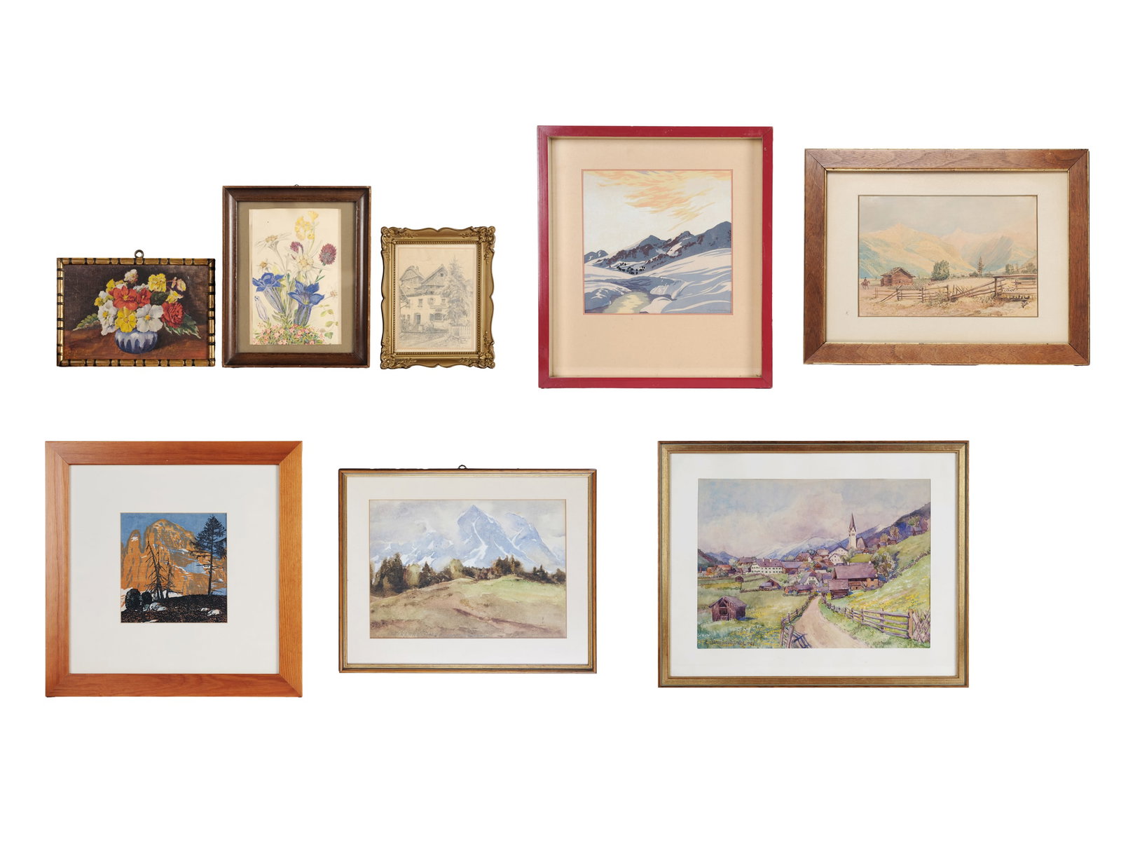 BUNDLE OF PAINTINGS, 8 PIECES (1 of 5)