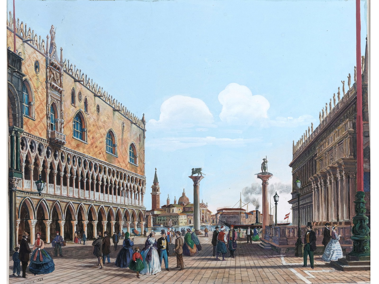 ST. MARK’S SQUARE IN VENICE, MIXED MEDIA ON PAPER (1 of 5)