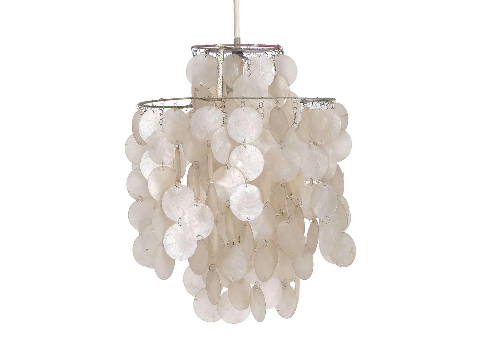 VERNER PANTON, GAMTOFTE PARISH 1926 - 1998 COPENHAGEN: Verner PantonGamtofte Parish 1926 - 1998 CopenhagenPendant lampDesigned in 1964Original from the period 1969/70Height 40 cm, diameter 28 cmScratched due to age, without electrical components With repl