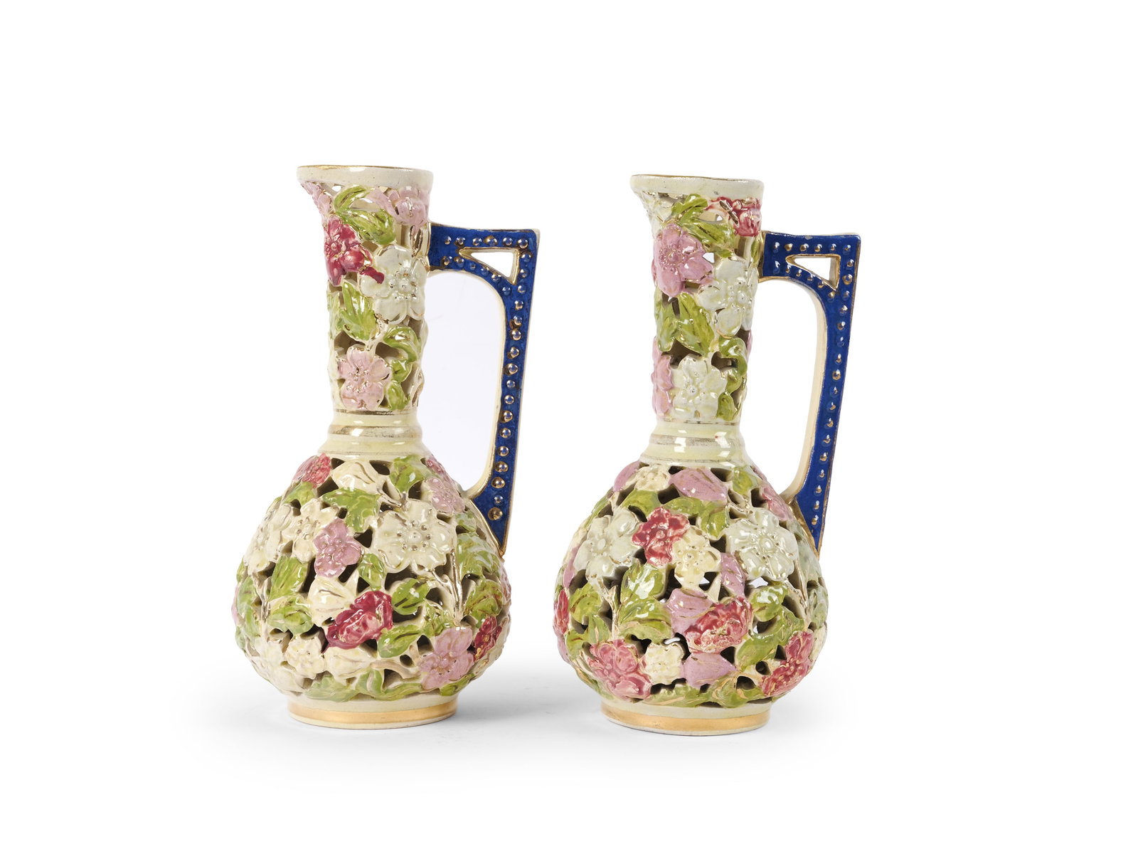 PAIR OF PORCELAIN JUGS, EMIL FISCHER, BUDAPEST (1 of 4)