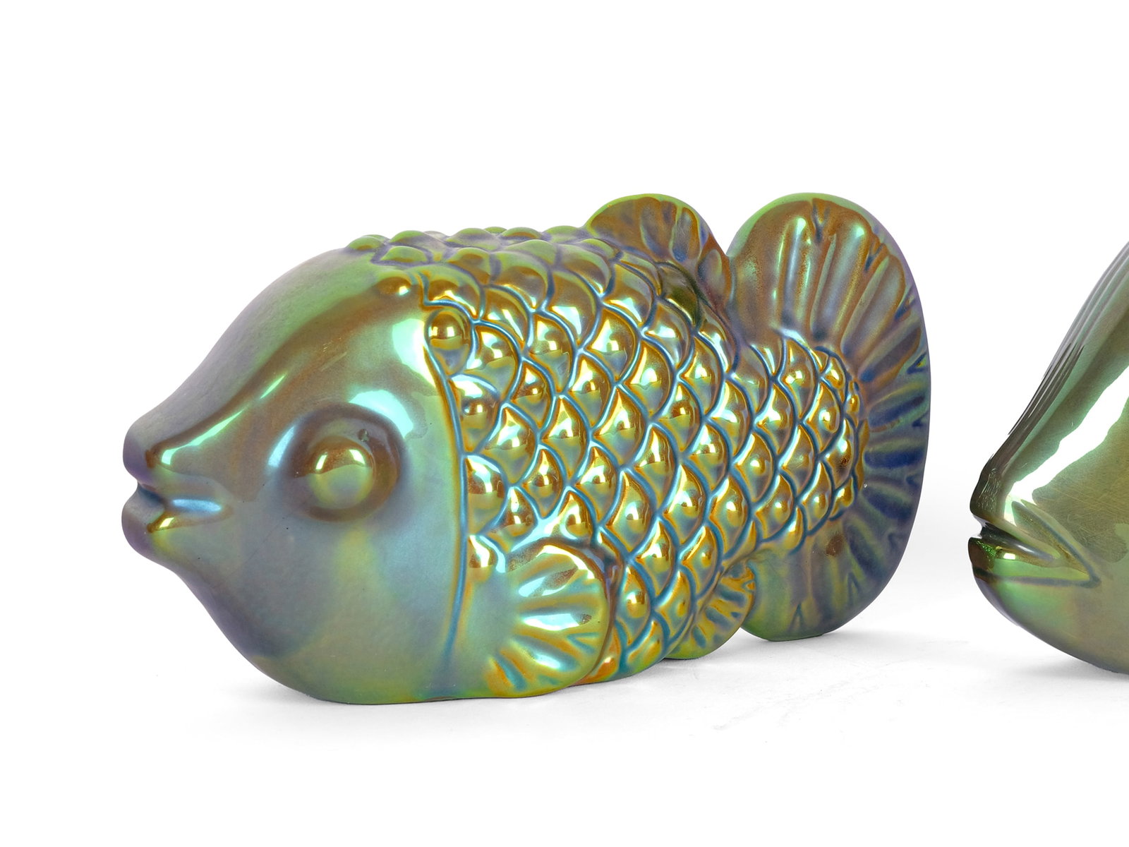 ZSOLNAY, PECS, TWO FISH - 4