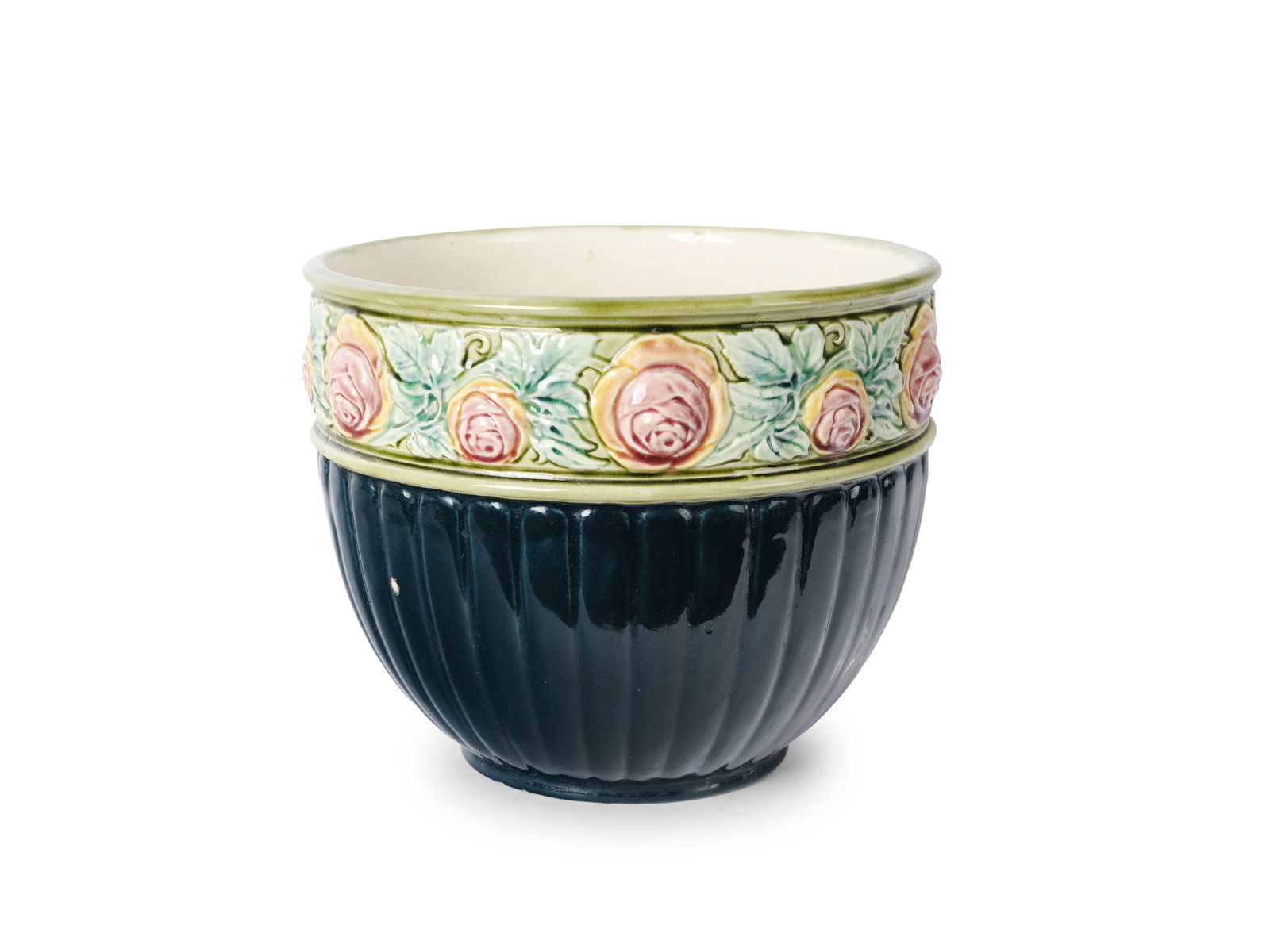 CERAMIC FLOWER POT, BOHEMIA, CIRCA 1900 (1 of 4)