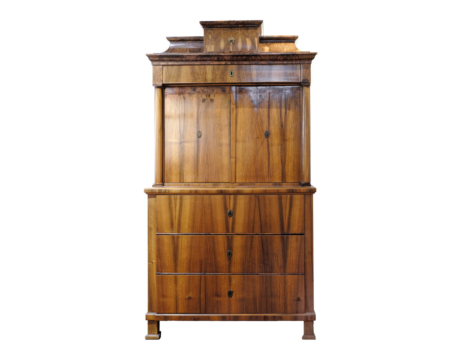 BIEDERMEIER TOP CHEST, 2-DRAWER, ARCHITECTURALLY STRUCTURED (1 of 4)