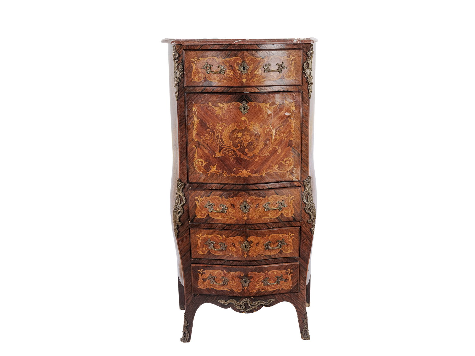 4-DRAWER SECRETARY DESK WITH CENTRAL WRITING FLAP, LATE LOUIS XVI (1 of 5)