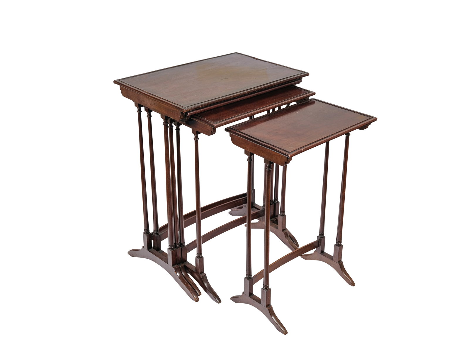 SET OF 4 EXTENDABLE SIDE TABLES, MAHOGANY (1 of 3)