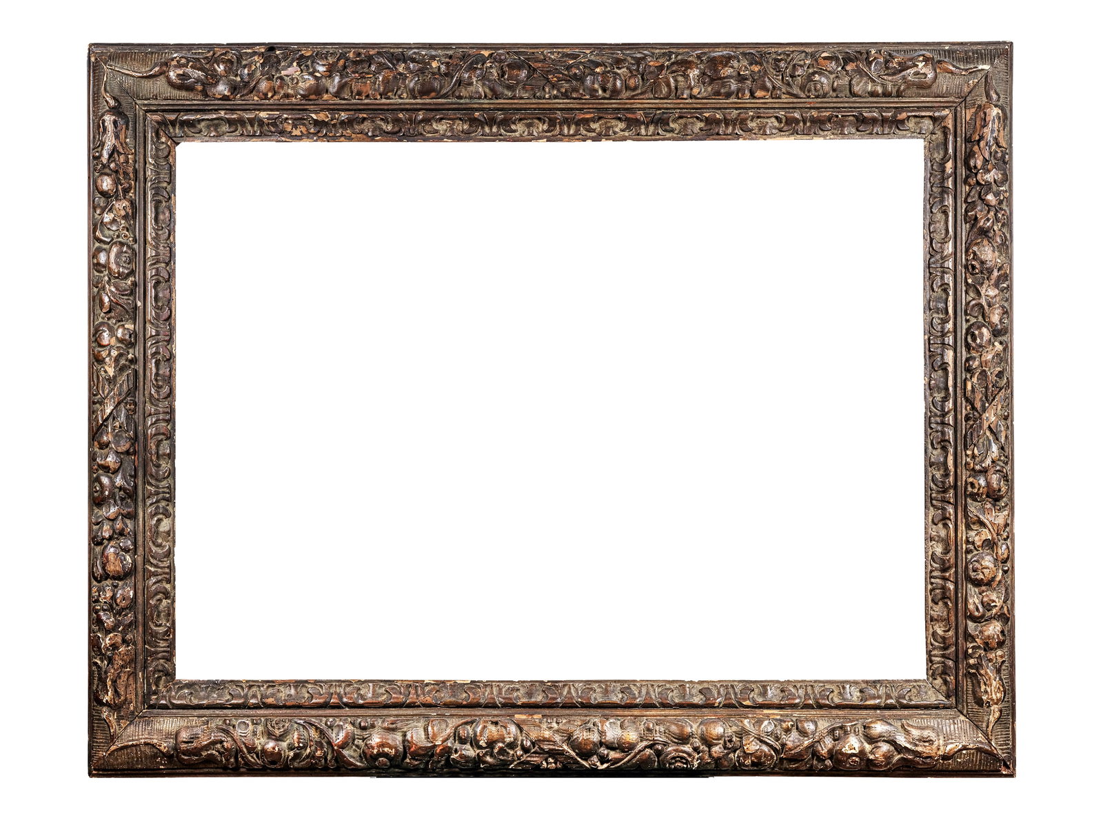 ORNATE FRAME, 17TH CENTURY: Ornate frame17th centuryOpenwork carved wood158 x 121.5 cm, inner dimensions 129 x 92 cm