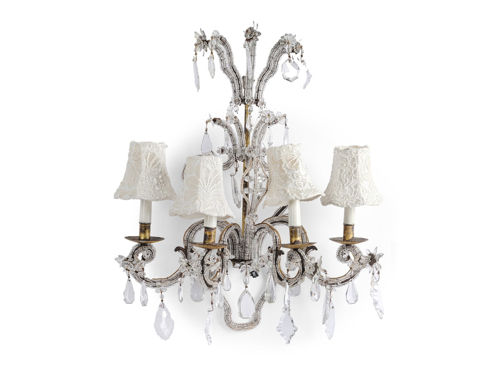 WALL SCONCE, MURANO GLASS WITH ORIGINAL SHADES (1 of 1)