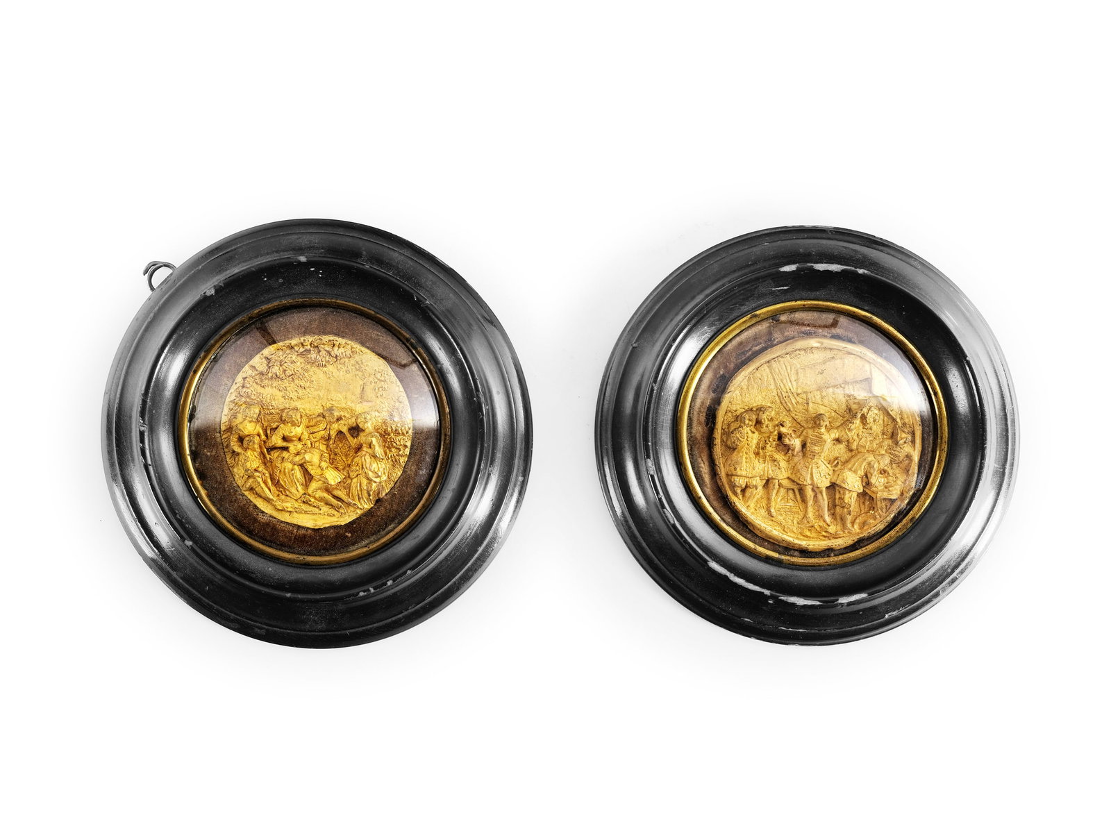 PAIR OF PLAQUES, FIRE-GILDED BRONZE (1 of 4)