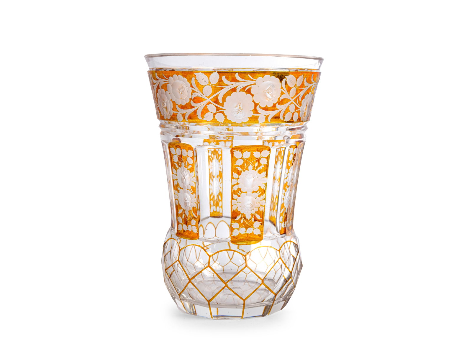 LARGE GLASS CUP, BOHEMIA, 19TH CENTURY (1 of 2)