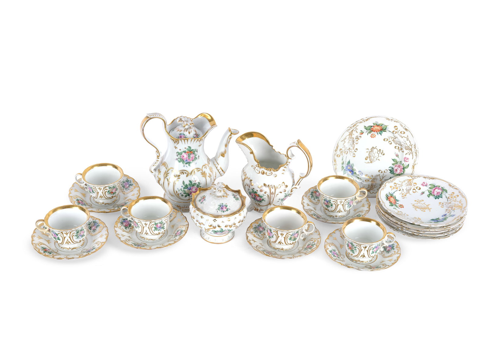 TEA OR COFFEE SET, FLORAL DECORATION (1 of 4)