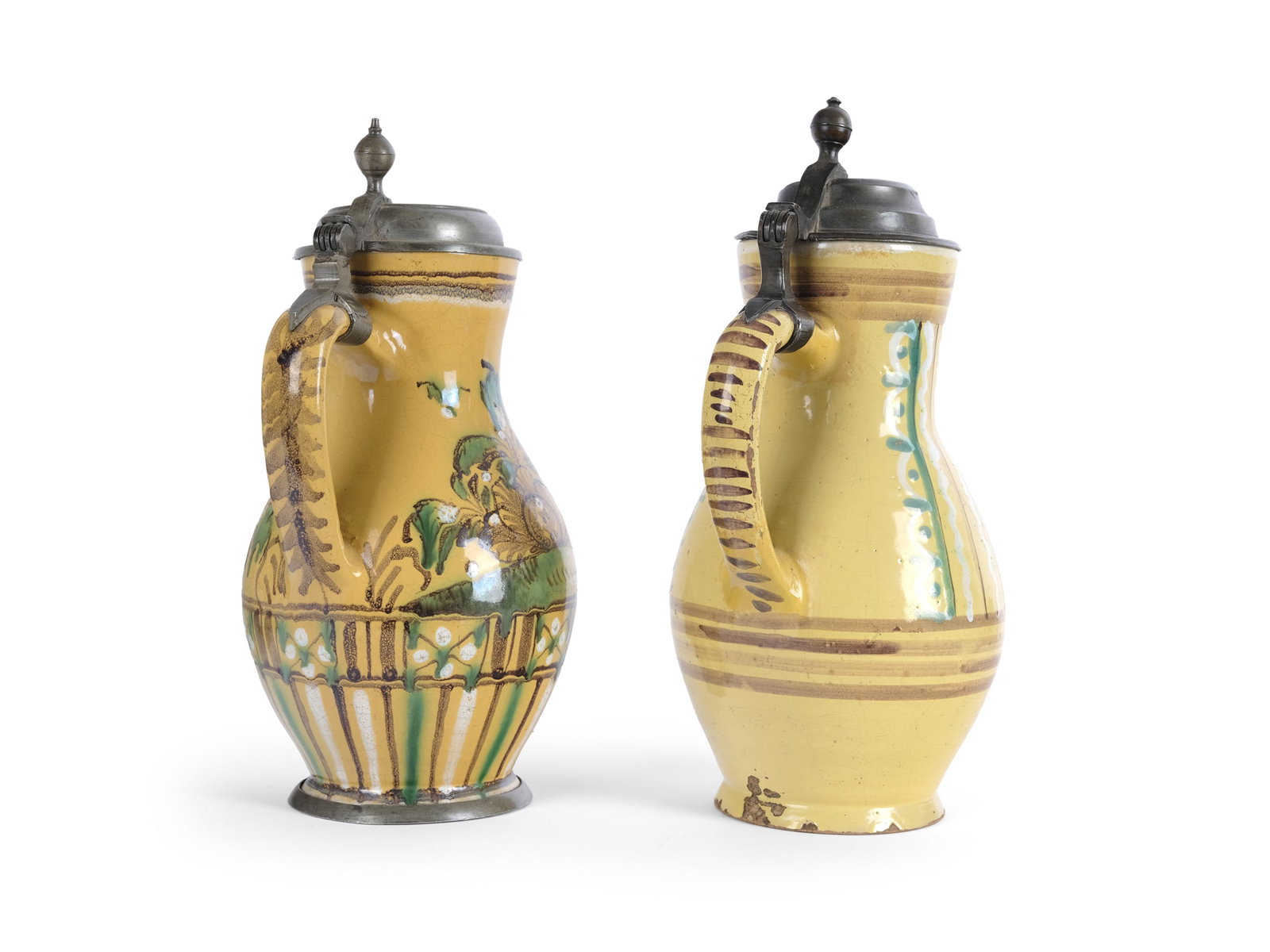 BUNDLE: 2 FAIENCE JUGS, GLAZED FAIENCE - 2