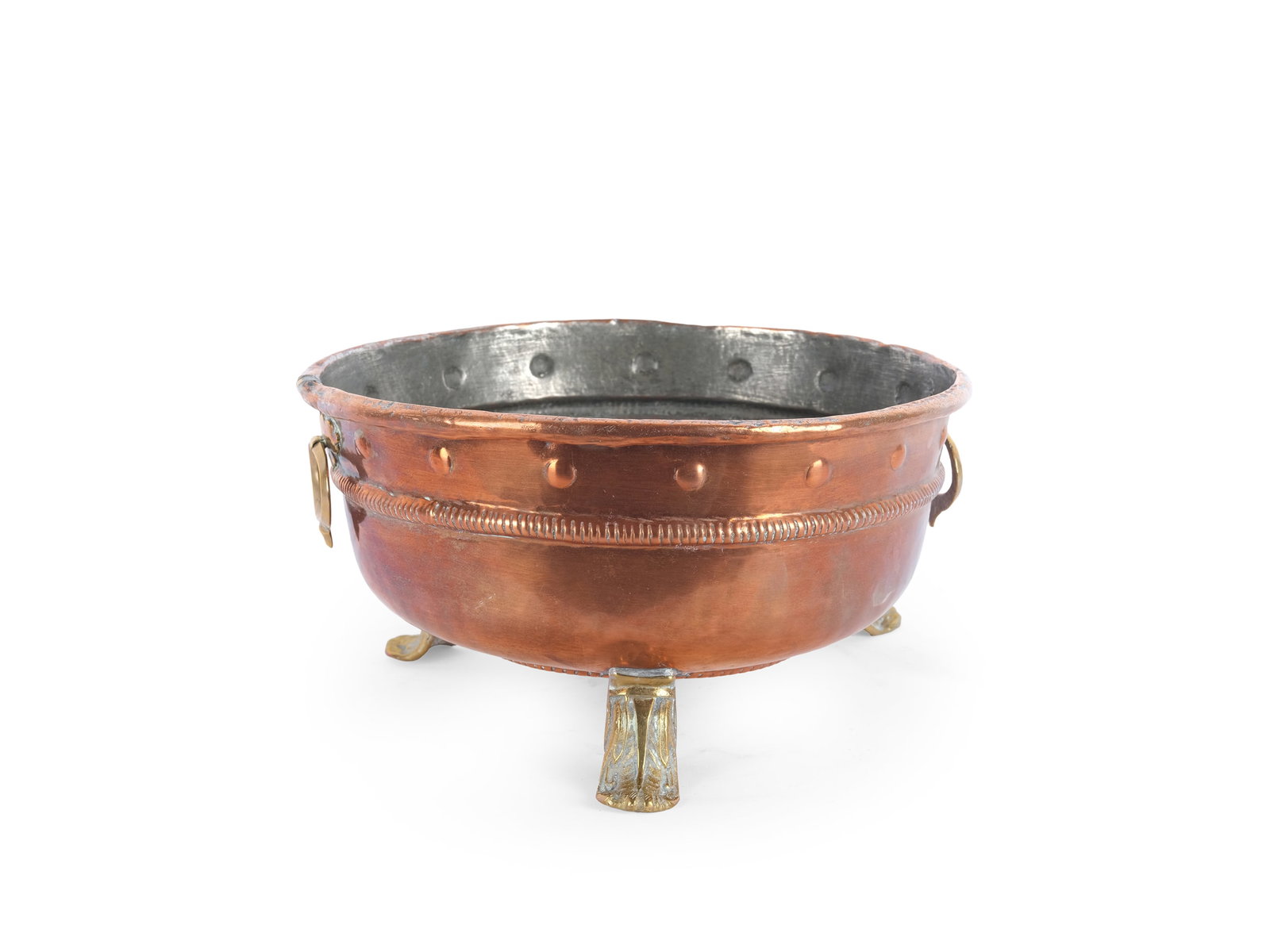 COPPER BOWL WITH THREE RABBITS (1 of 4)