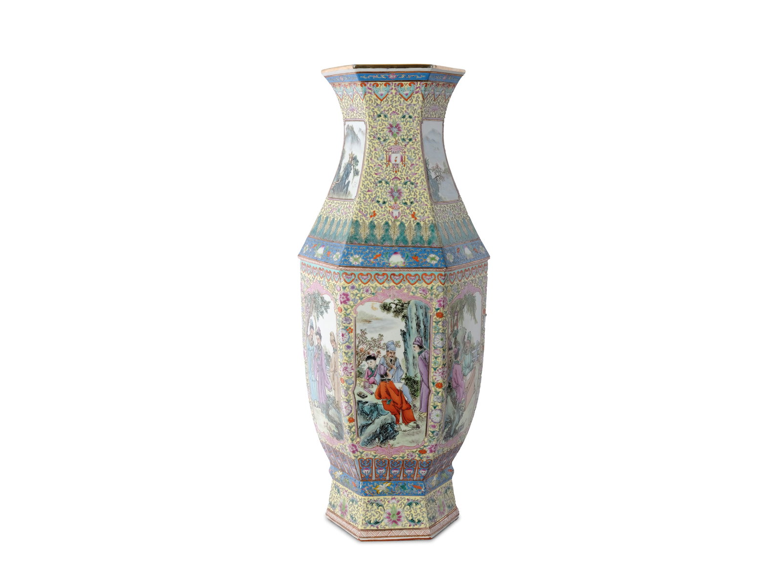 FAMILE ROSE VASE, CHINA: Famile rose vaseChina19th centuryColorfully decorated and gilded ceramicHeight 62 cm