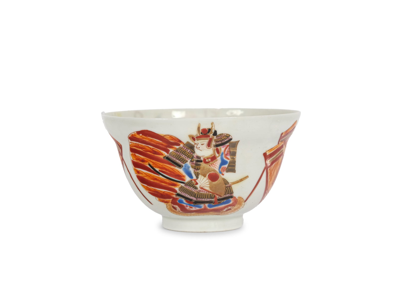 KUTANI TEA BOWL, JAPAN: Kutani tea bowlJapanWafer-thin porcelain, colorfully decoratedHeight 6 cm, diameter 9.5 cmSigned on the bottomMinimally chipped on the rim, 3 x 1 mm