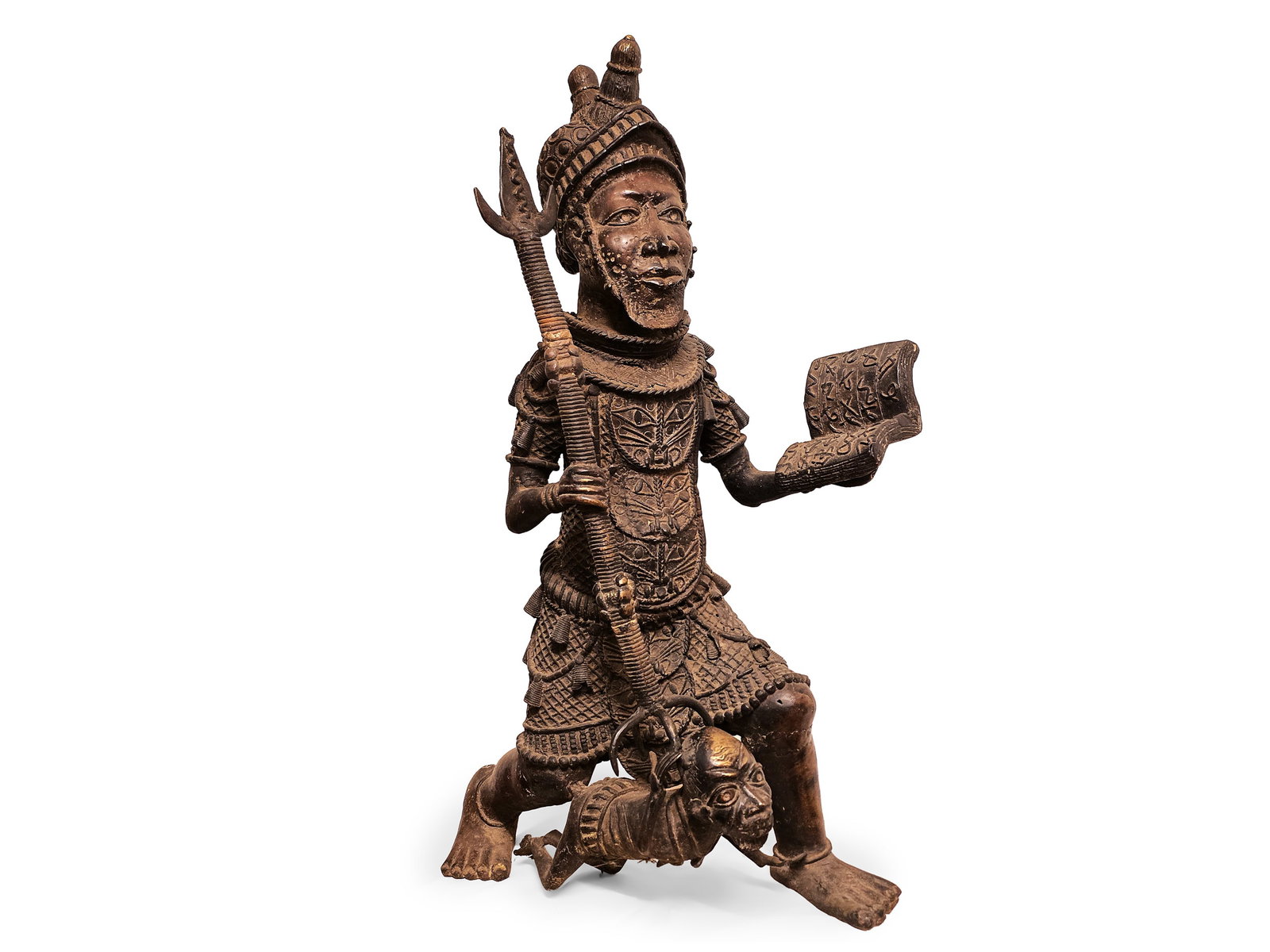 BENIN BRONZE FIGURE, MID-20TH CENTURY (1 of 11)