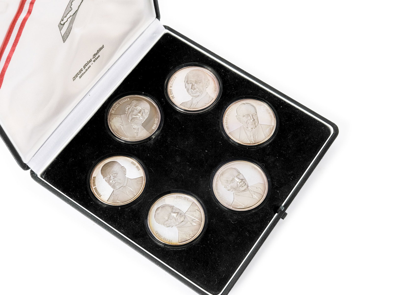 BOX WITH 6 COINS FROM THE MUNICH-VIENNA MINT (1 of 3)