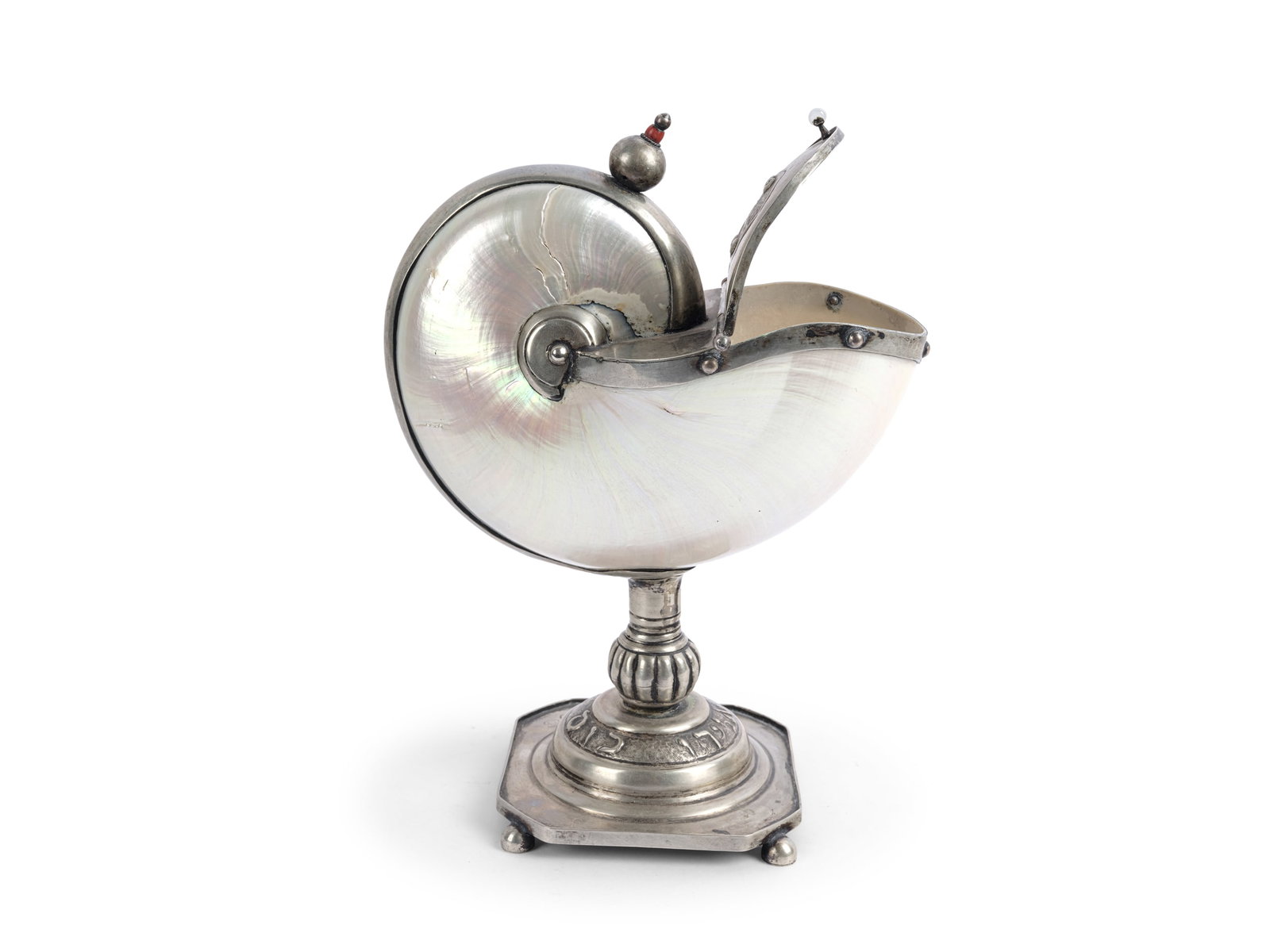 JUDAICA / BESAMIM BOX?, SILVER MARKED (13 LOT) WITH A NAUTILUS SHELL (1 of 6)