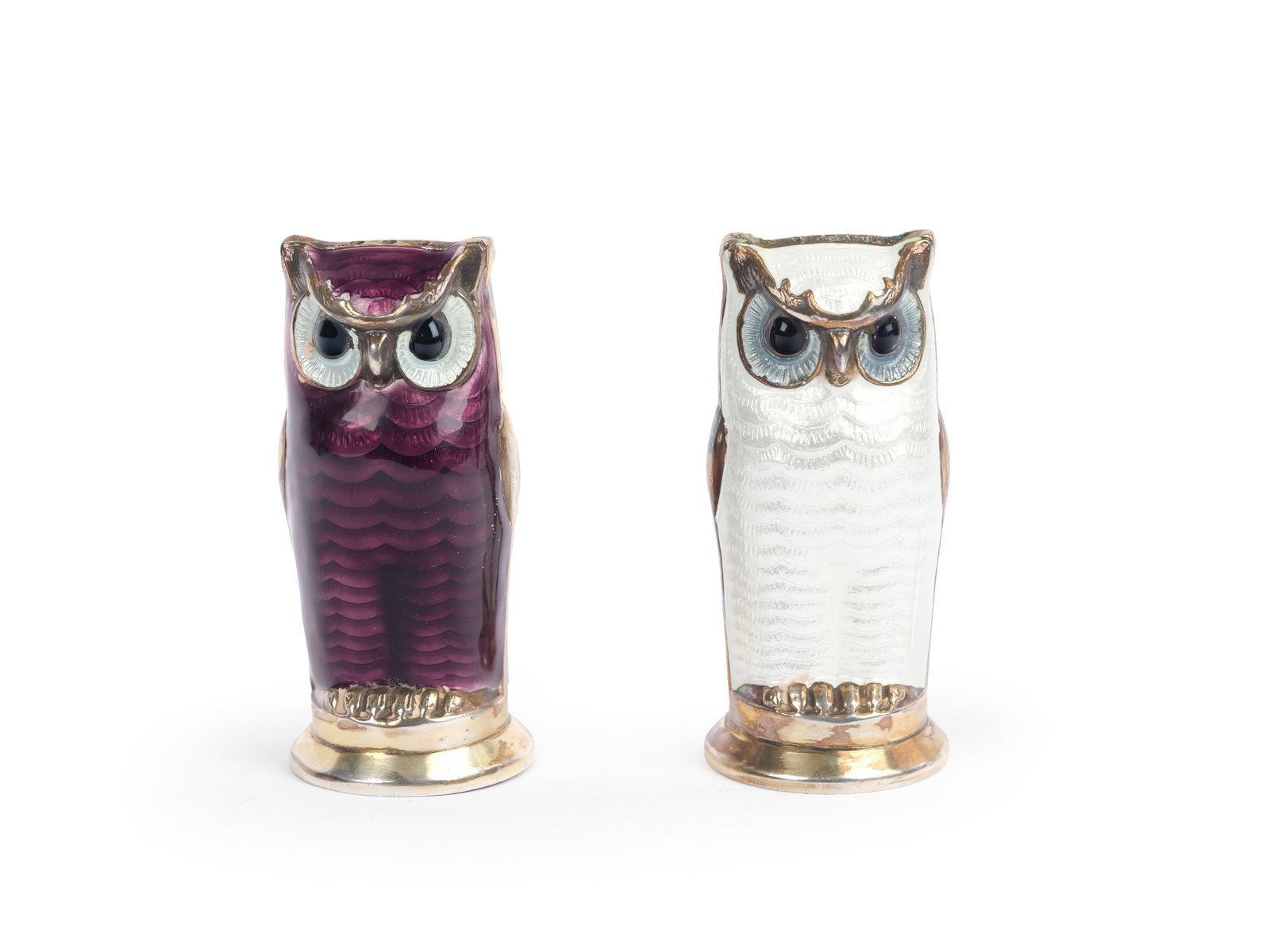 PAIR OF SPICE SHAKERS, HALLMARKED SILVER AND ENAMEL (1 of 3)