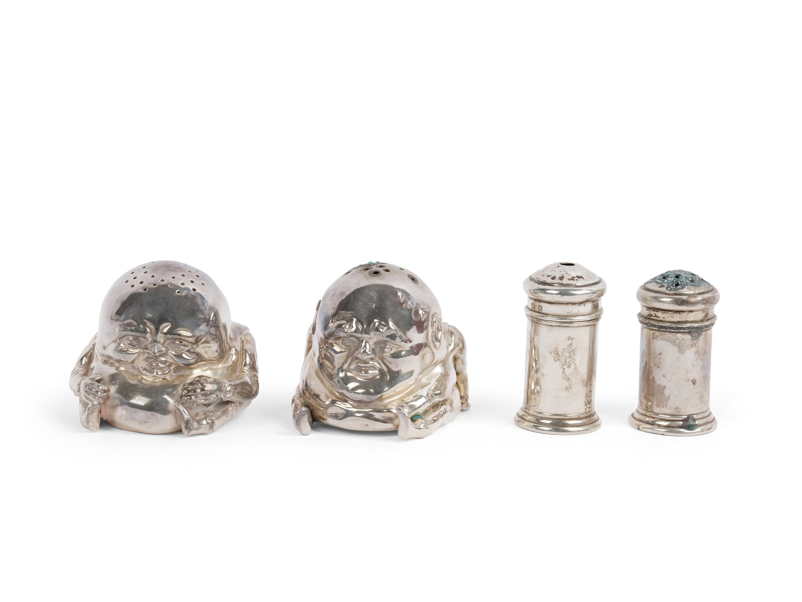 BUNDLE OF SPICE SHAKERS, ENGLAND, HALLMARKED SILVER (1 of 2)