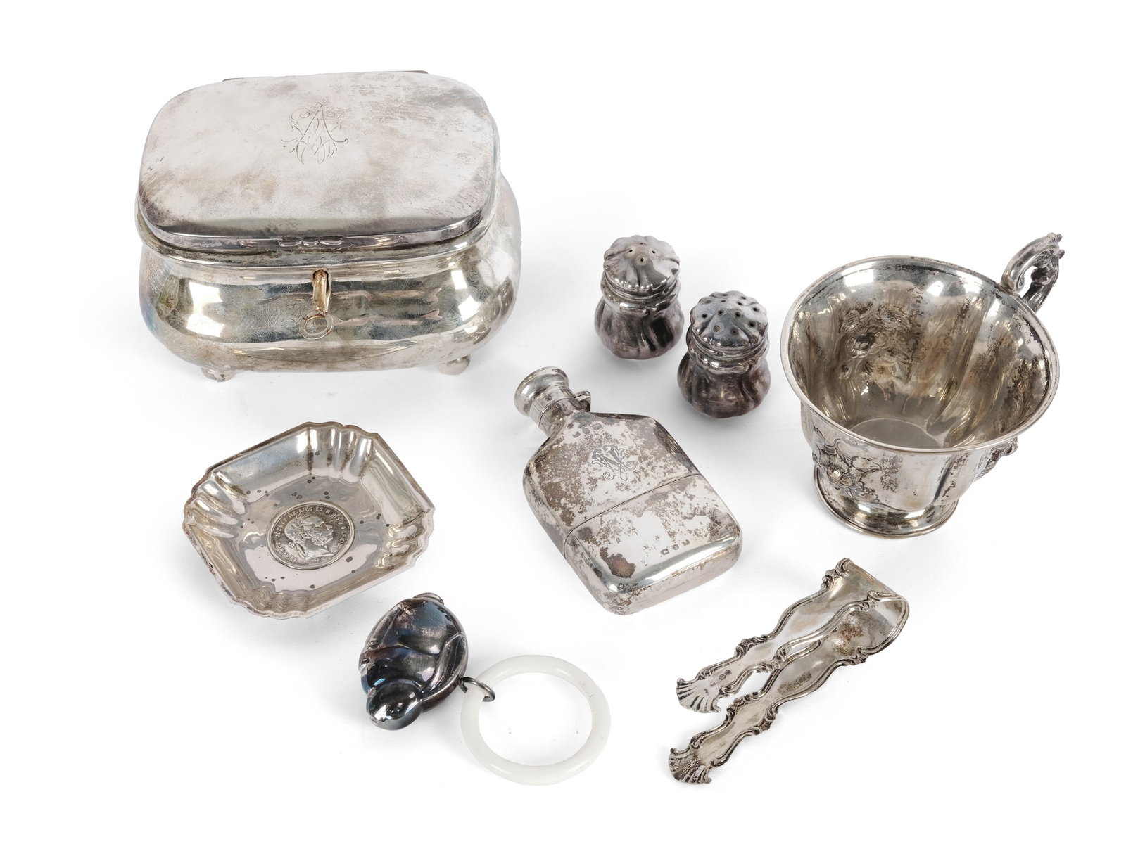 BUNDLE: 8 SILVER ITEMS, LIDDED BOX (1 of 1)
