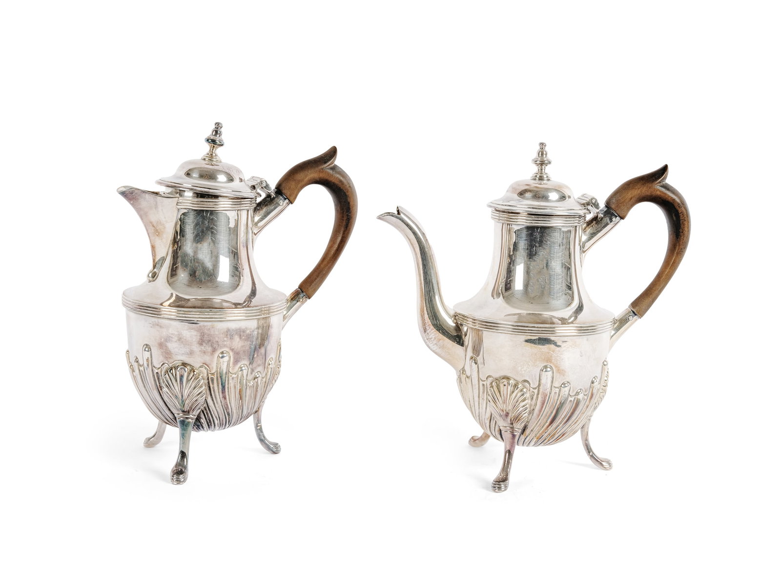 PAIR OF SILVER POTS, MARKED ENGLAND (1 of 3)
