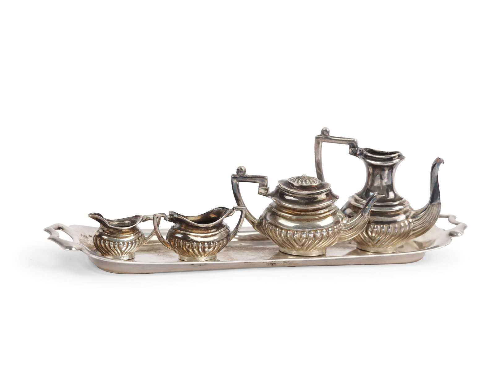 MINIATURE SILVER SET FOR TEA AND COFFEE, HALLMARKED (1 of 2)