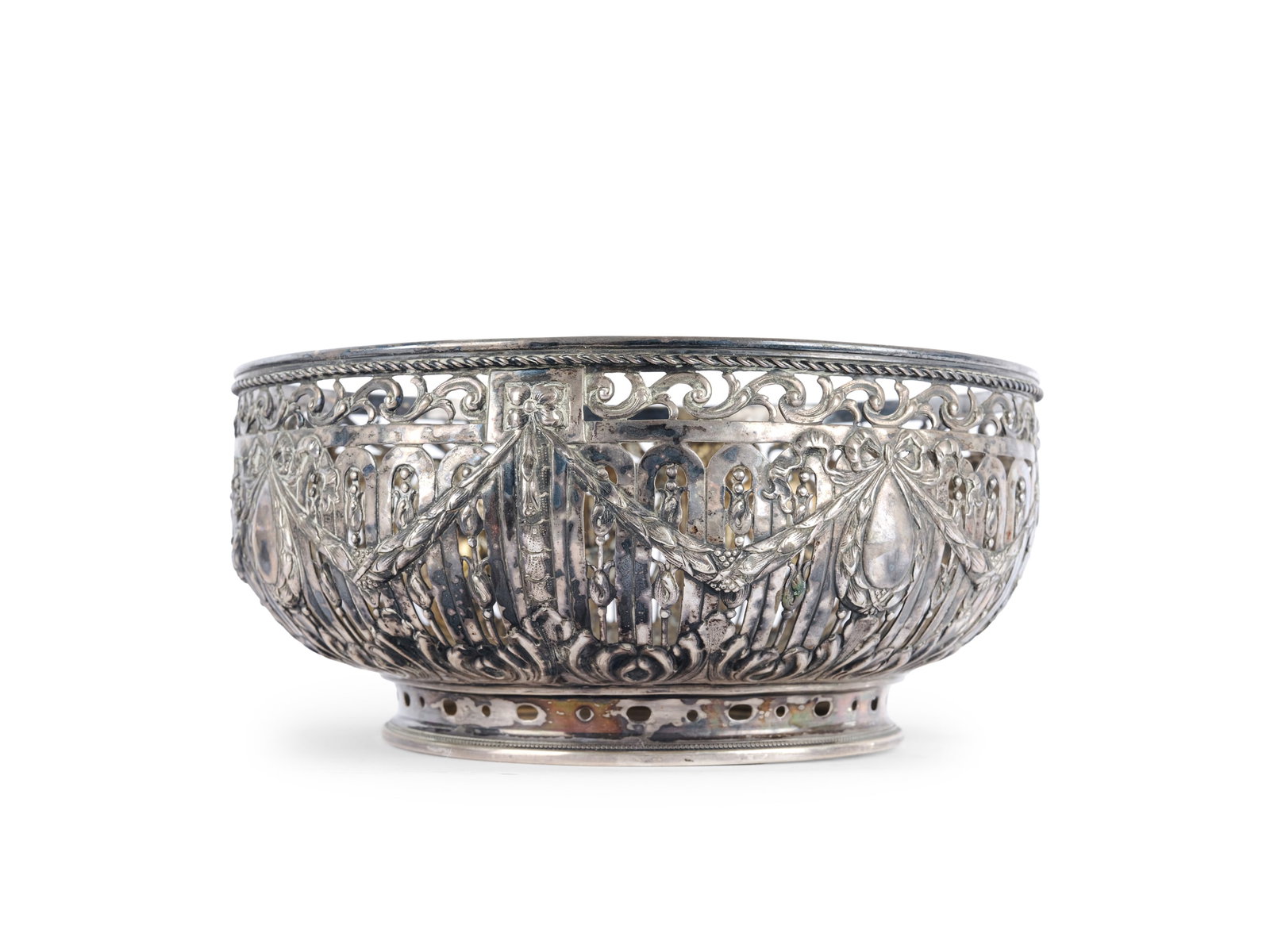 LARGE SILVER BOWL, CIRCA 1900 (1 of 6)