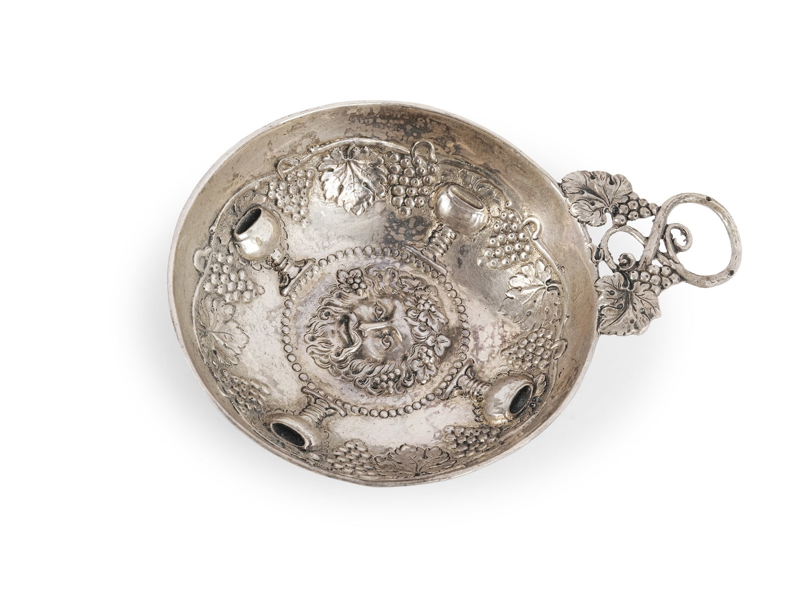 WINE TASTING BOWL, HALLMARKED SILVER: Wine tasting bowlHallmarked silverDiameter 9.5 cmLength 13 cmWeight 81.4 g