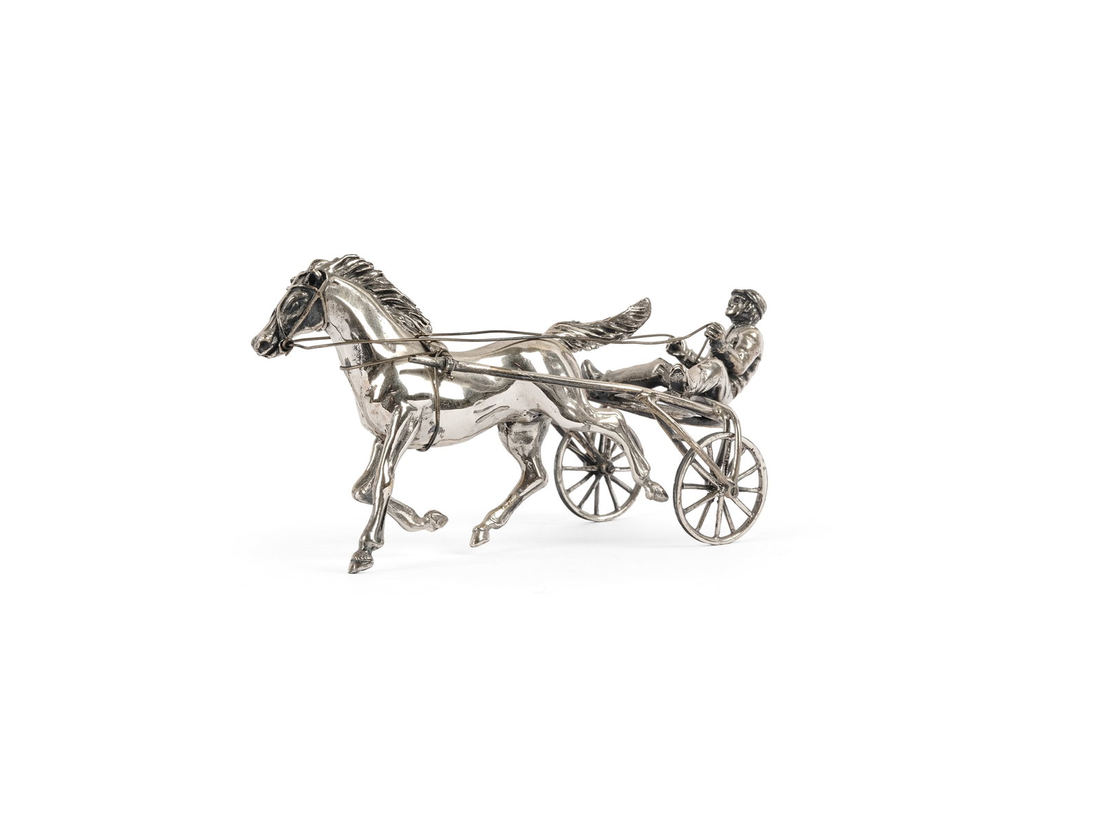 TROTTING JOCKEY, HALLMARKED SILVER (1 of 3)