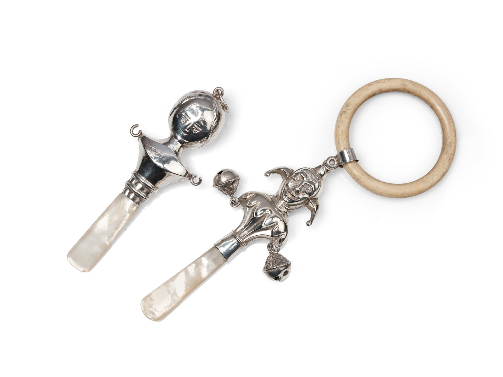 PAIR OF BABY RATTLES, HALLMARKED SILVER (1 of 1)