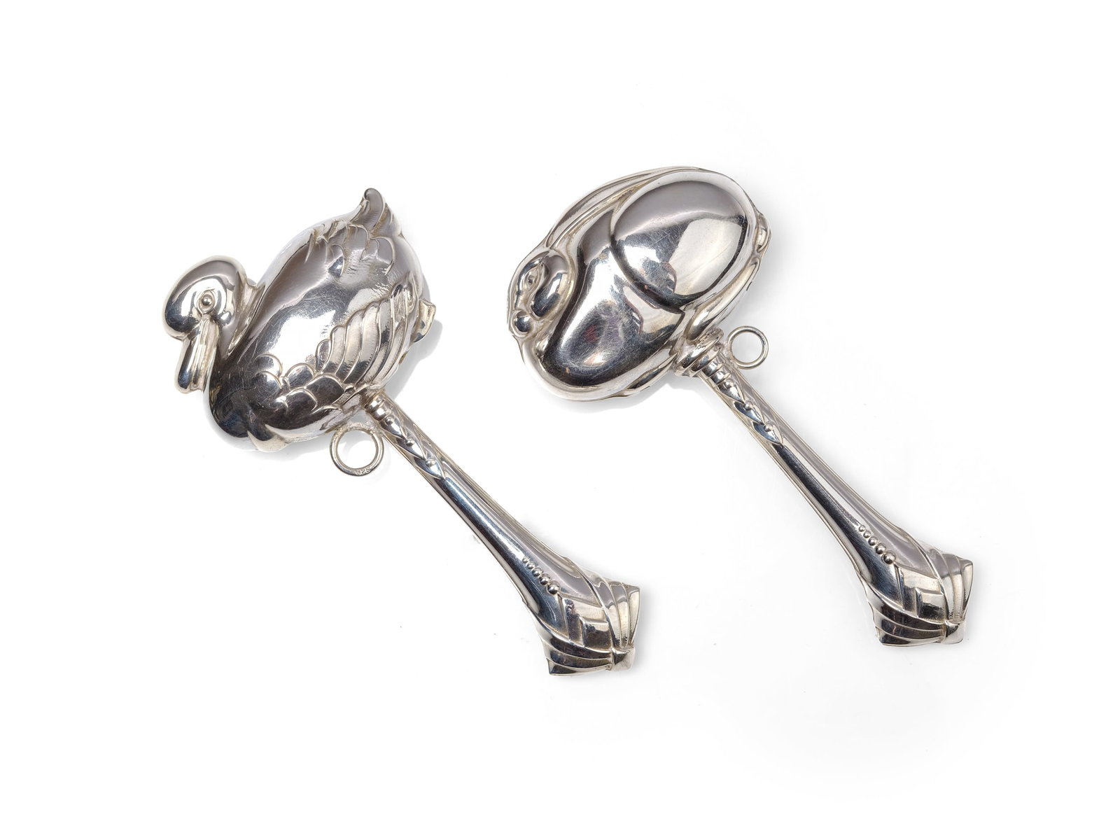 PAIR OF BABY RATTLES, SILVER-PLATED (1 of 1)