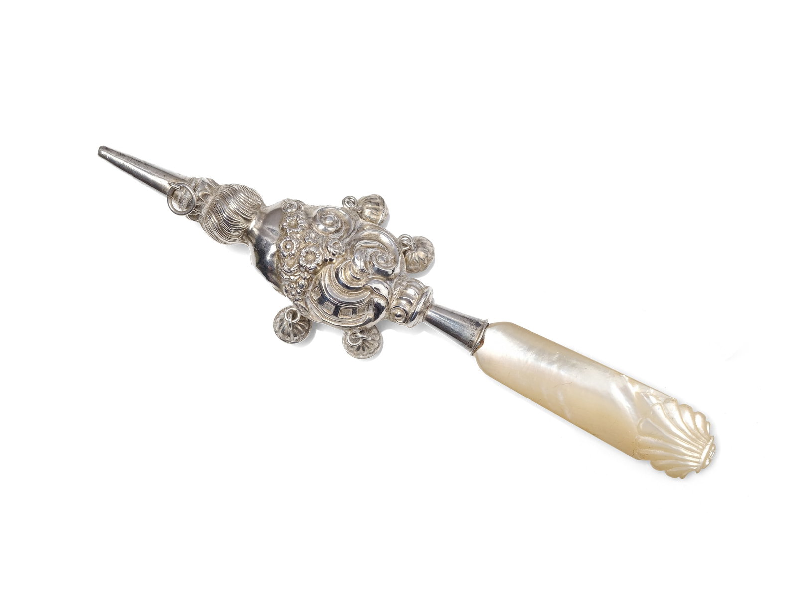 BABY RATTLE, HALLMARKED SILVER (1 of 1)